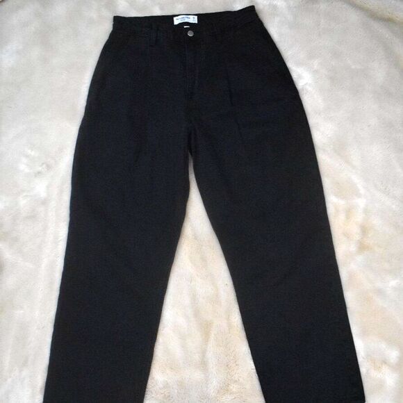 Abercrombie Black High Rise Wide Leg Jeans Size 29/8 Loose Fit Baggy Y2K Style - Picture 2 of 10